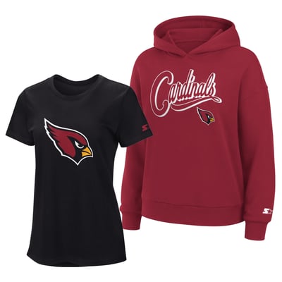  Arizona Cardinals Starter Women's Hoodie & T-Shirt Combo Pack - Black/Cardinal