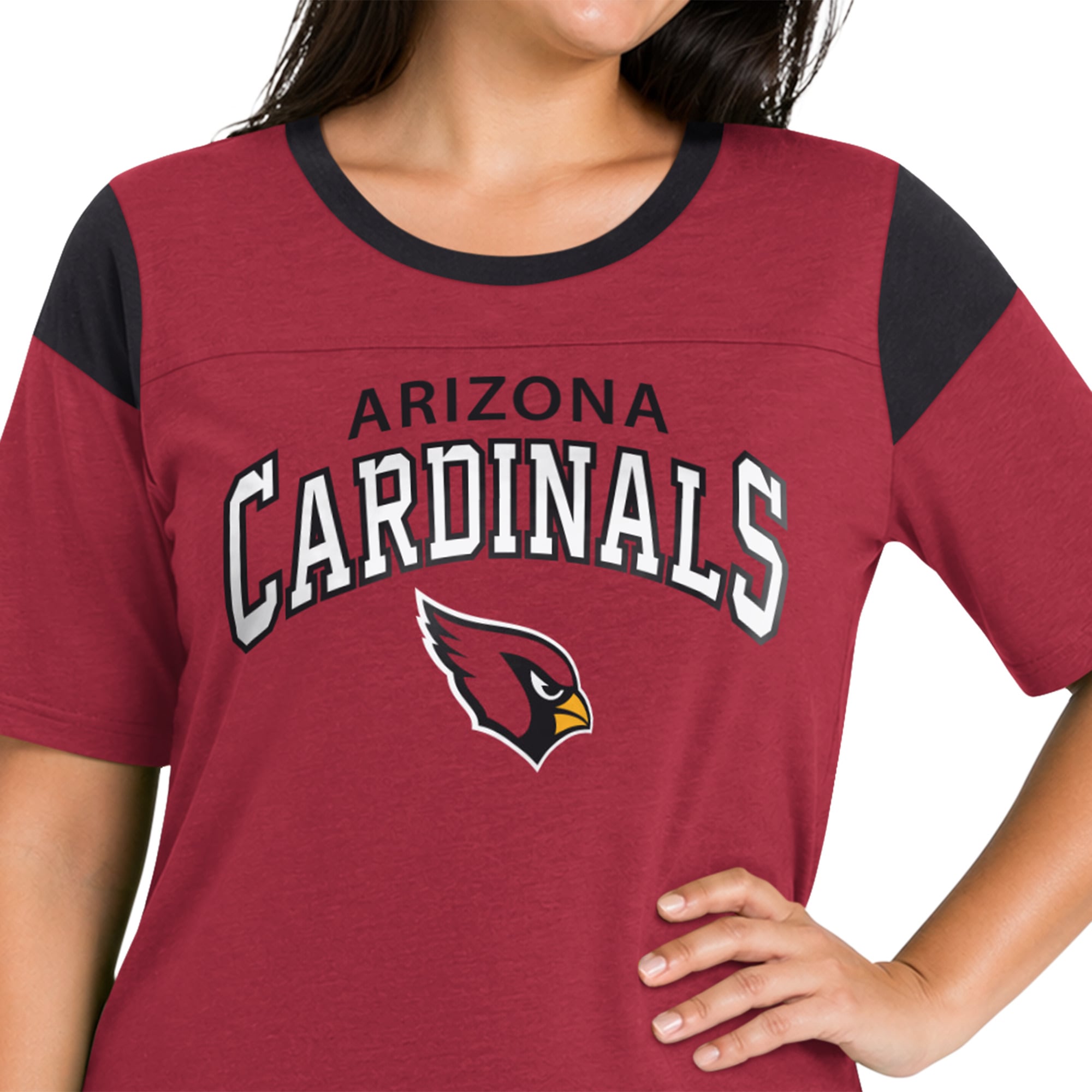 Women's Starter Cardinal Arizona Cardinals Plus Linebacker Slub T-Shirt