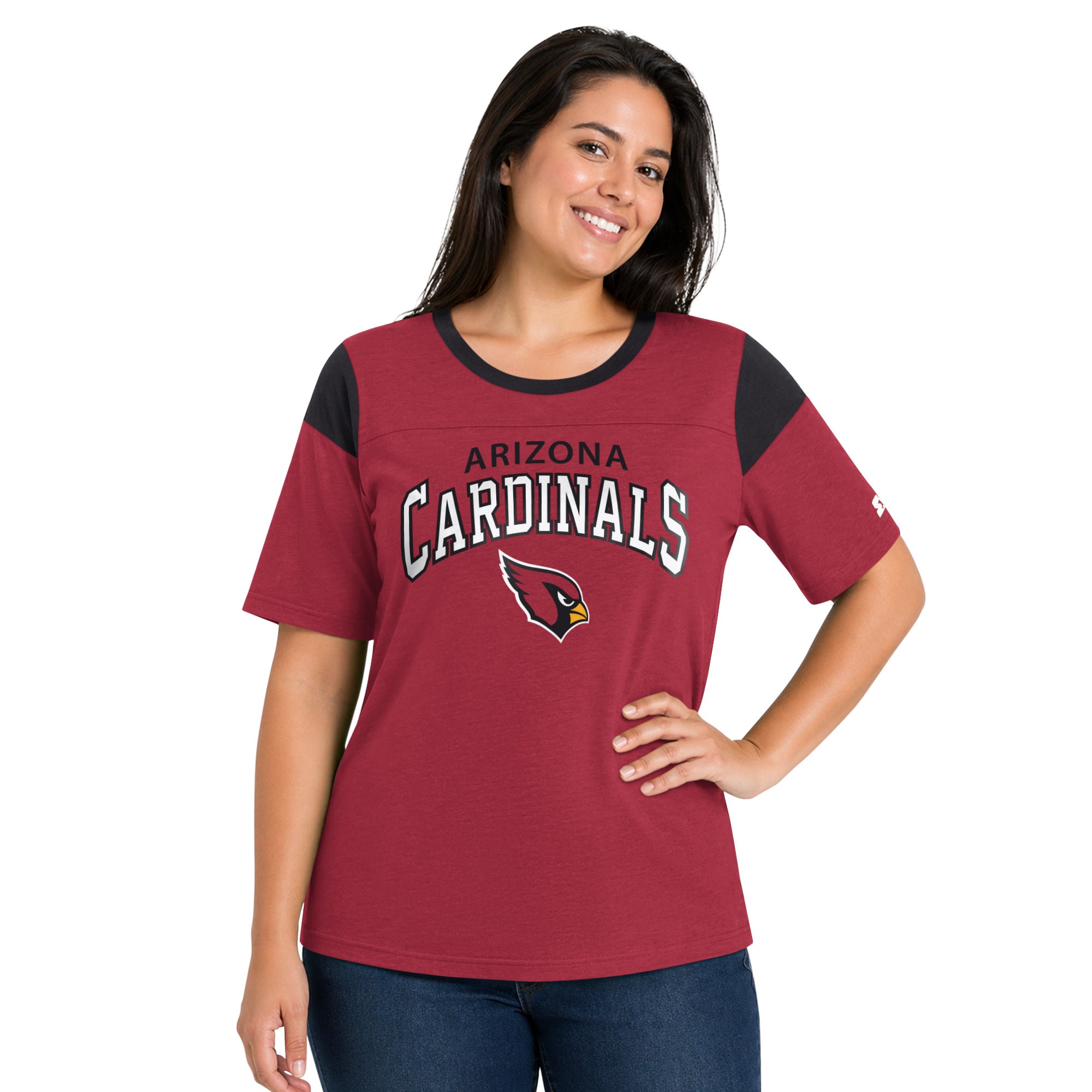 Women's Starter Cardinal Arizona Cardinals Plus Linebacker Slub T-Shirt