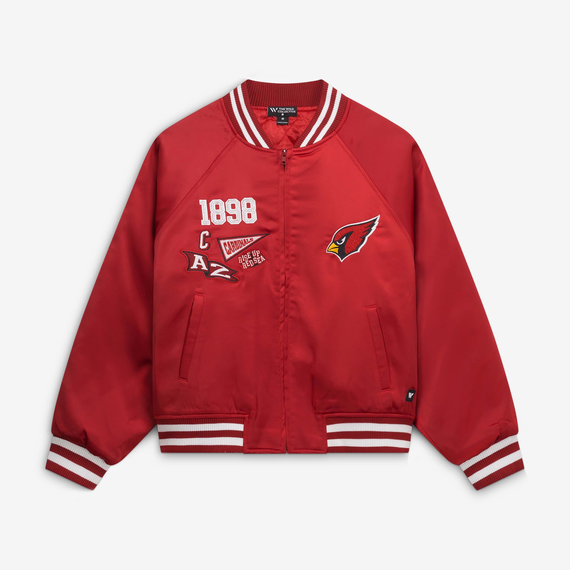 Veste raglan en satin pour femme The Wild Collective Cardinal Arizona Cardinals