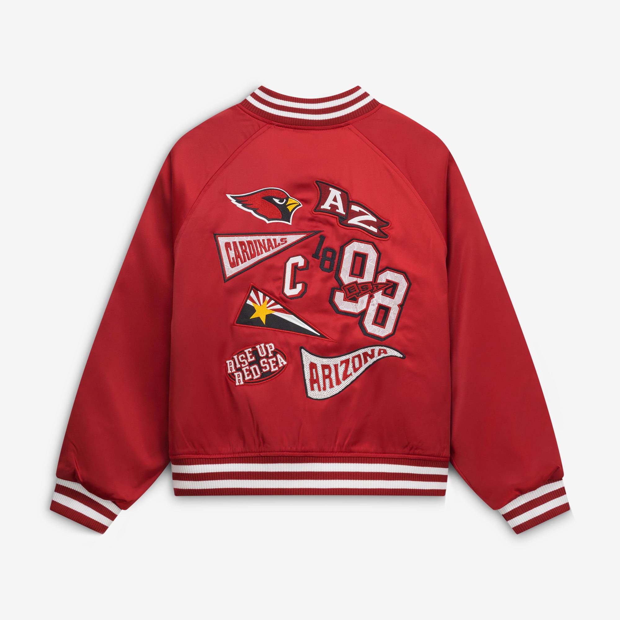 Veste raglan en satin pour femme The Wild Collective Cardinal Arizona Cardinals