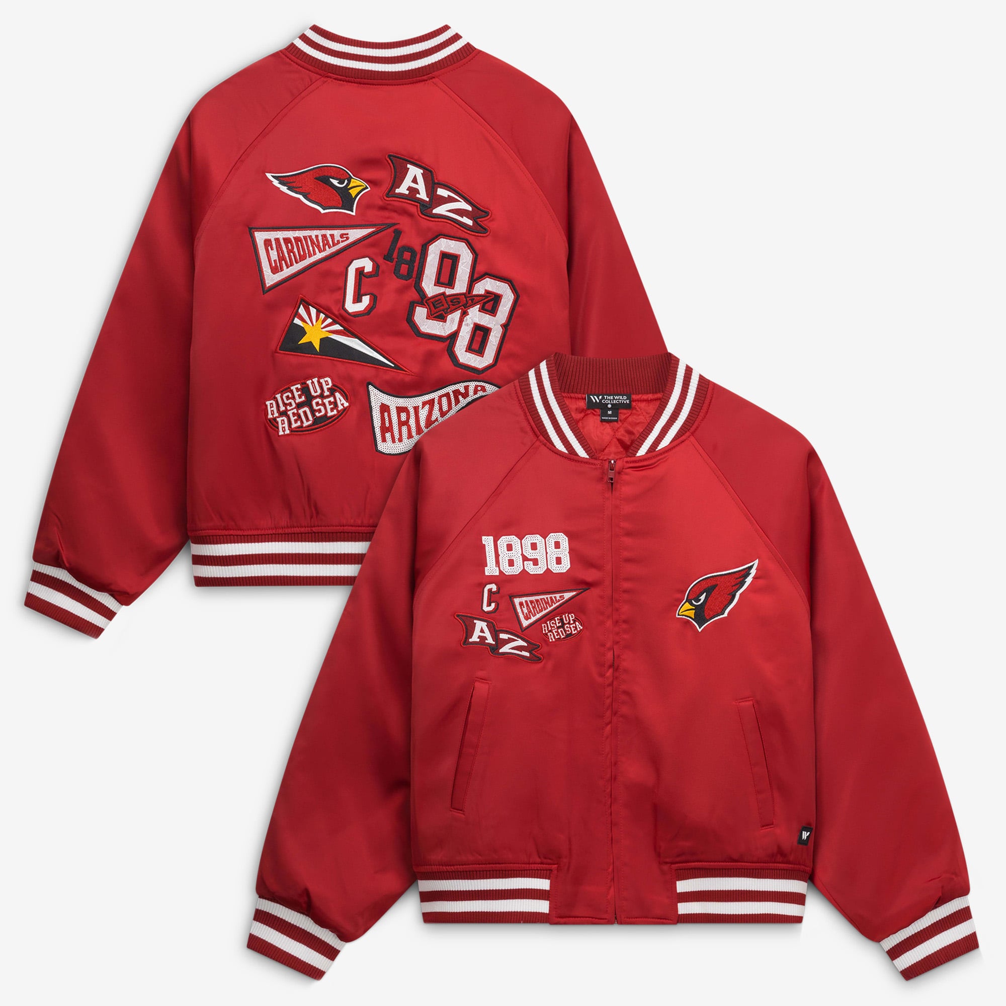 Veste raglan en satin pour femme The Wild Collective Cardinal Arizona Cardinals