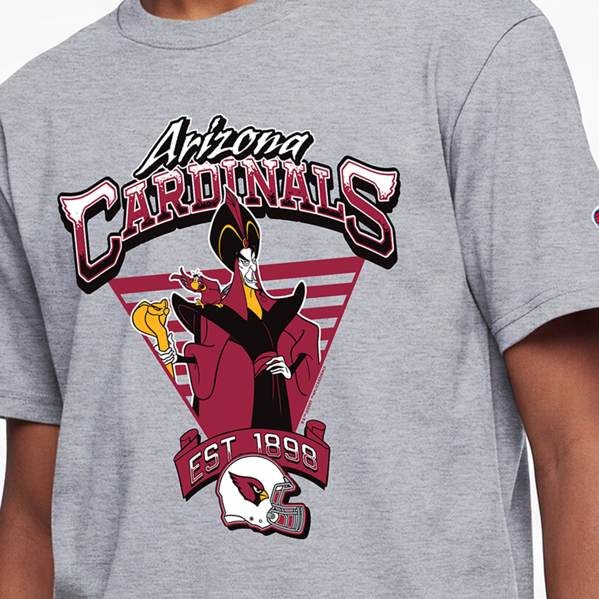 Youth Disney x Champion Heather Gray Arizona Cardinals Jafar & Iago T-Shirt
