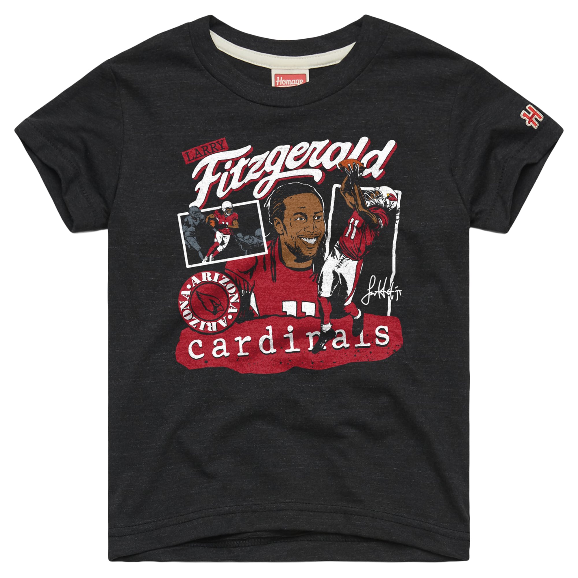 T-shirt à motif graphique de joueur des Cardinals l'Arizona, hommage Larry Fitzgerald, pour jeunes, couleur anthracite.