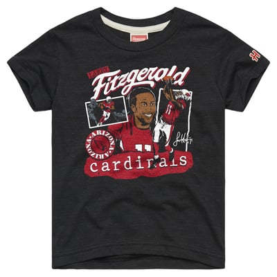 Larry Fitzgerald Arizona Cardinals Homage Youth Player Graphic Tri-Blend T-Shirt - Charcoal