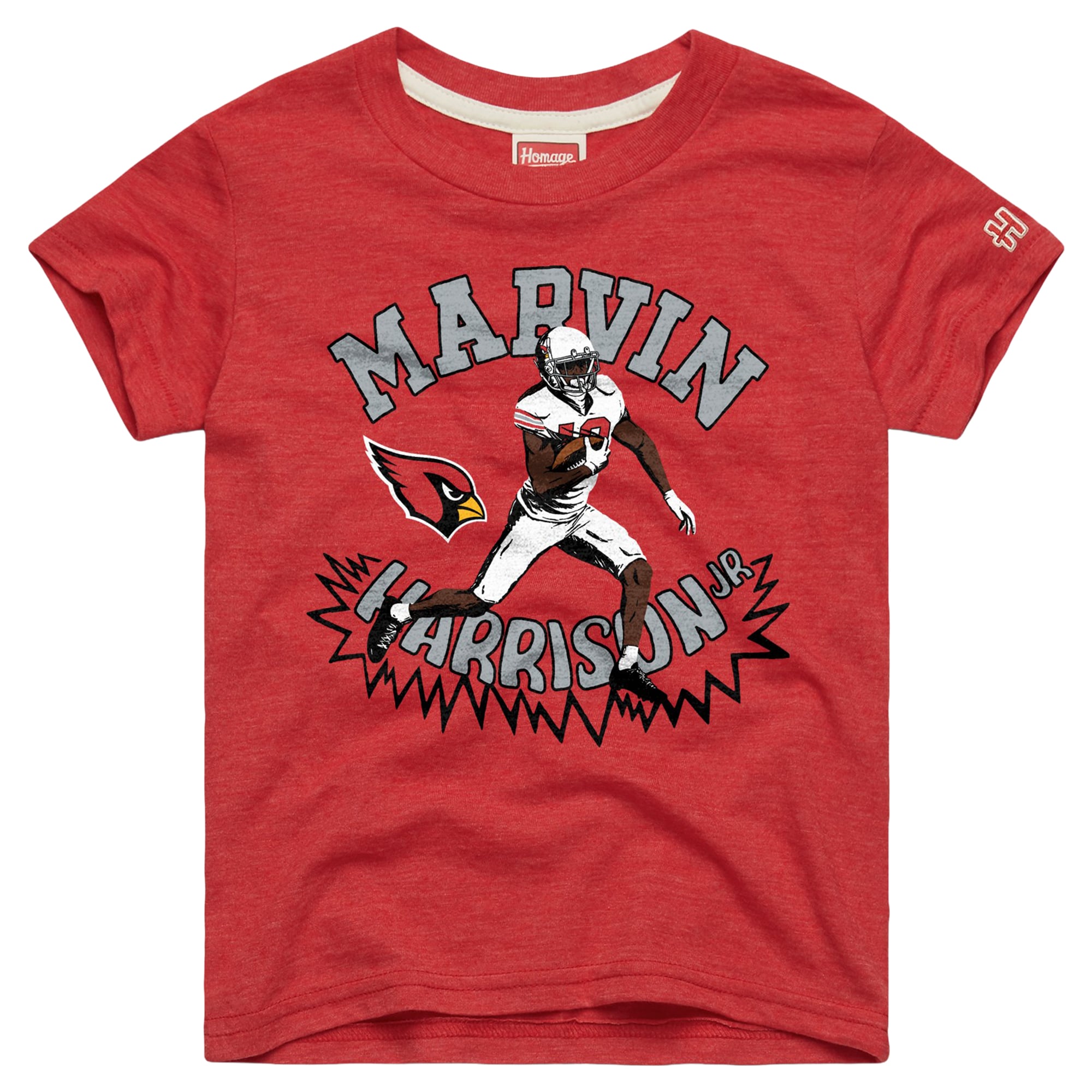 T-shirt à motif tri-blend en hommage Marvin Harrison Jr., joueur des Cardinals de l'Arizona, pour jeunes