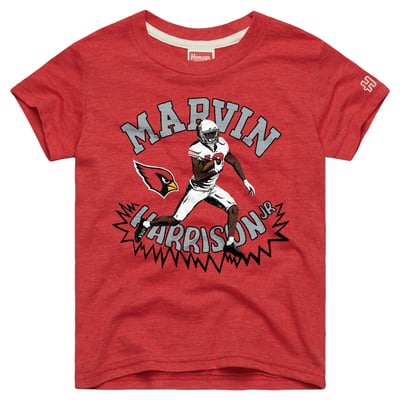 Marvin Harrison Jr. Arizona Cardinals Homage Youth Player Graphic Tri-Blend T-Shirt - Cardinal