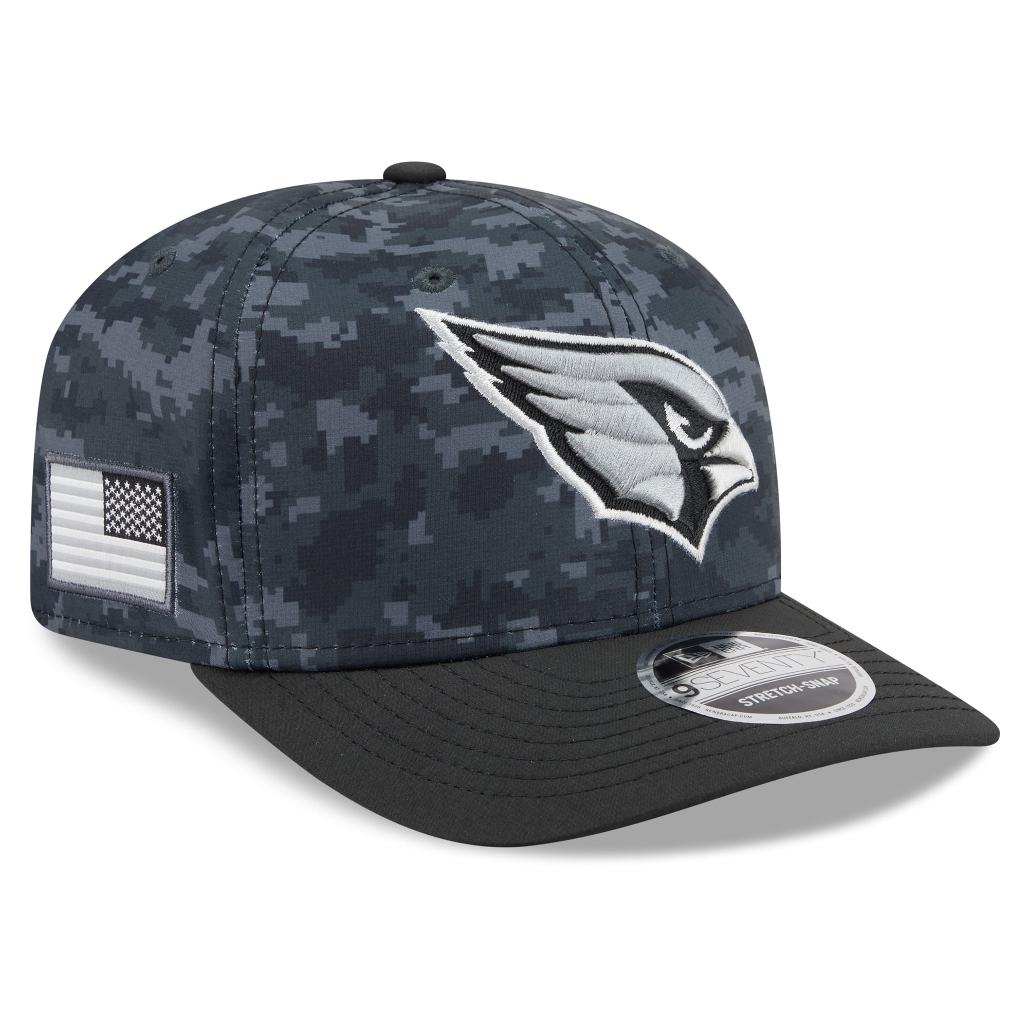 Casquette ajustable New Era noire Arizona Cardinals 2026 Salute To Service 9SEVENTY pour jeunes