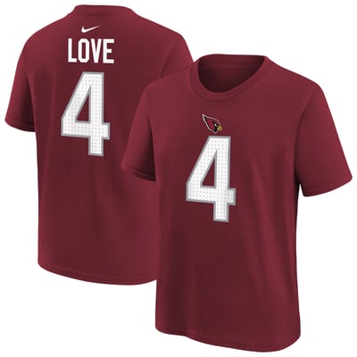 Jeremiyah Love Arizona Cardinals Nike Youth Name & Number T-Shirt - Red