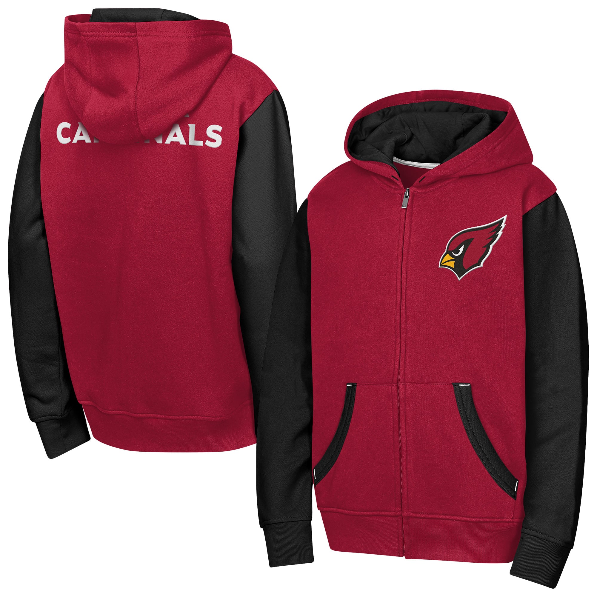 Sweat à capuche zippé Youth Outerstuff Cardinal Arizona Cardinals Stadium Colorblock