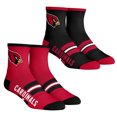  Arizona Cardinals Rock Em Youth 2-Pack Multi Stripe Quarter Socks Set