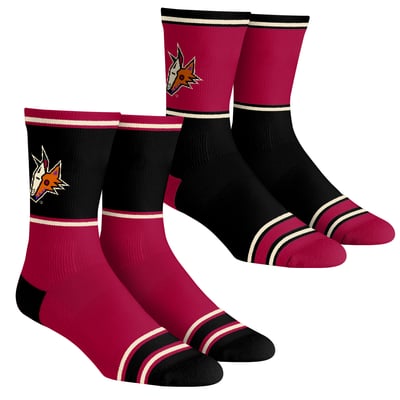  Arizona Coyotes Rock Em Youth 2-Pack Color Block Crew Socks Set