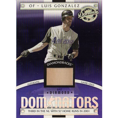 2001 Donruss Class of 2001 Diamond Dominators #DM8 Luis Gonzalez Bat/725