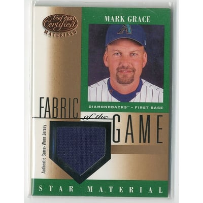 2001 Leaf Certified Materials Fabric of the Game #110BA Mark Grace