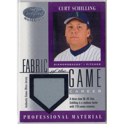 2001 Leaf Certified Materials Fabric of the Game #111CR Curt Schilling/110