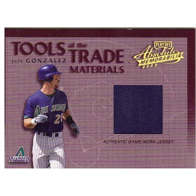 2002 Absolute Memorabilia Tools of the Trade Materials #TT23 Luis Gonzalez Jsy