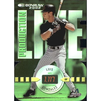 2002 Donruss Production Line Die Cuts #45 Luis Gonzalez OPS/100*