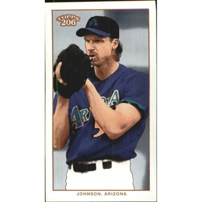 2002 Topps 206 Piedmont Red #195B Randy Johnson Purple Jsy