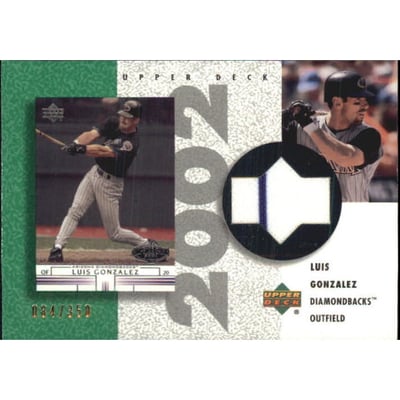 2002 UD Authentics Reverse Negative Jerseys 350 #RLG Luis Gonzalez