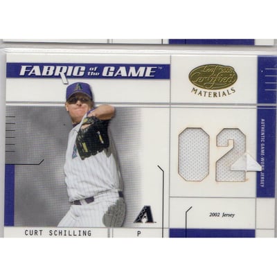 2003 Leaf Certified Materials Fabric of the Game #127JY Curt Schilling JY/102