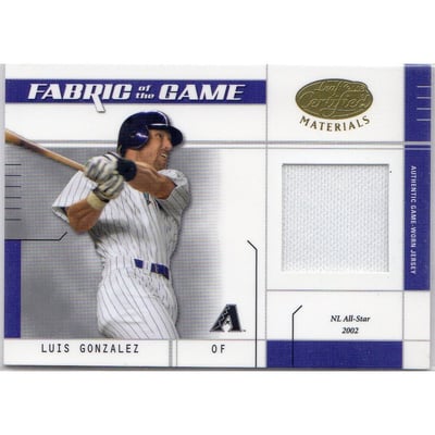 2003 Leaf Certified Materials Fabric of the Game #71IN Luis Gonzalez IN/25