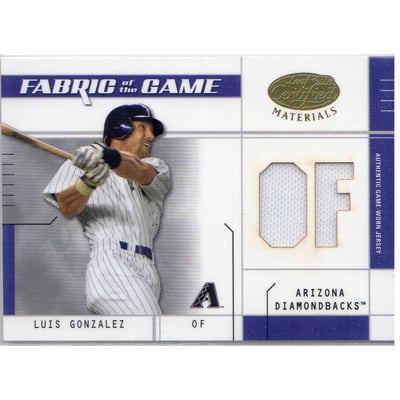 2003 Leaf Certified Materials Fabric of the Game #71PS Luis Gonzalez PS/50