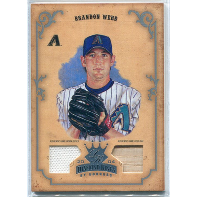 2004 Diamond Kings DK Materials Silver #35 Brandon Webb Bat-Jsy/50