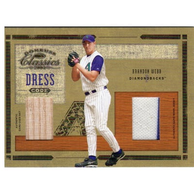 2004 Donruss Classics Dress Code Combos Material #37 Brandon Webb Bat-Jsy