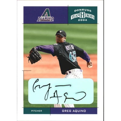 2004 Donruss Team Heroes Autographs #25 Greg Aquino