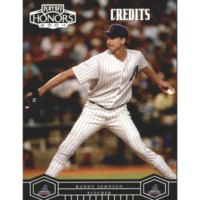 2004 Playoff Honors Credits Silver #9 Randy Johnson