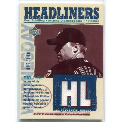 2004 Upper Deck Headliners Jersey Gold #CS Curt Schilling