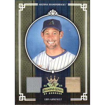 2005 Diamond Kings Materials Gold #307 Luis Gonzalez Bat-Jsy/50