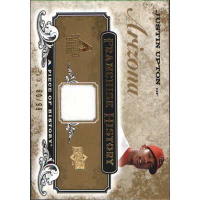 2008 UD A Piece of History Franchise History Jersey Gold #FH1 Justin Upton