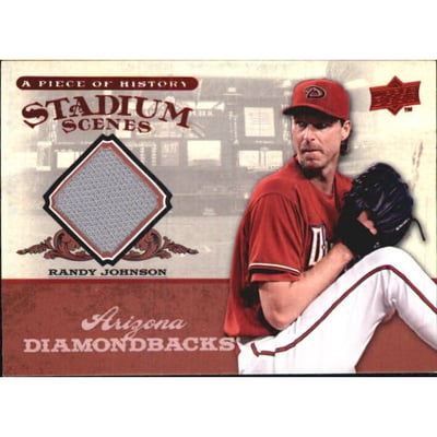 2008 UD A Piece of History Stadium Scenes Jersey Red #SS1 Randy Johnson