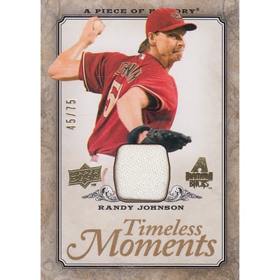 2008 UD A Piece of History Timeless Moments Jersey Gold #1 Randy Johnson
