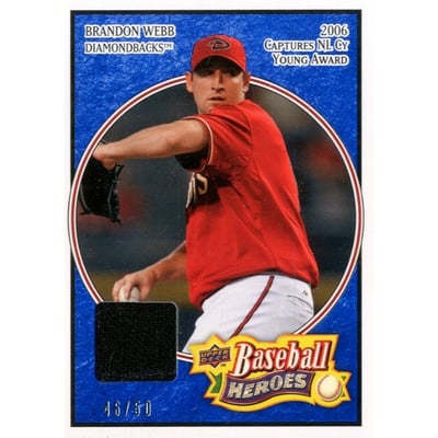 2008 Upper Deck Heroes Jersey Navy Blue #1 Brandon Webb