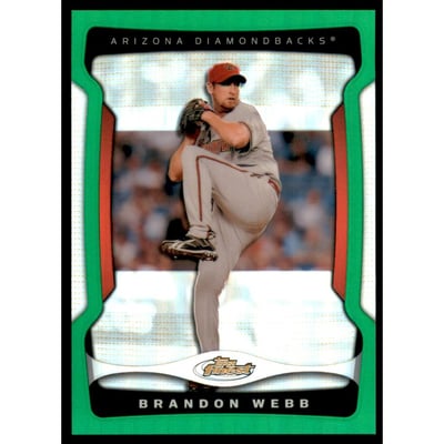 2009 Finest Refractors Green #80 Brandon Webb
