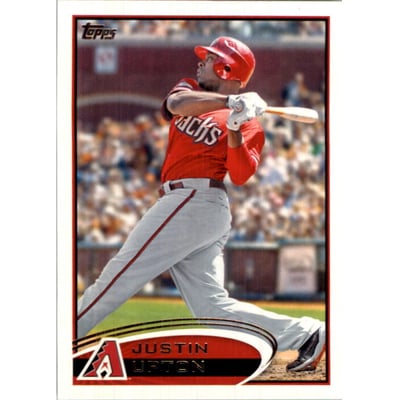 2012 Topps #450A Justin Upton VAR SP/Celebrating with fans