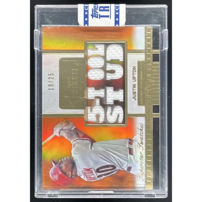 2012 Topps Tribute Superstar Swatches Orange #SS-JU Justin Upton MEM /25