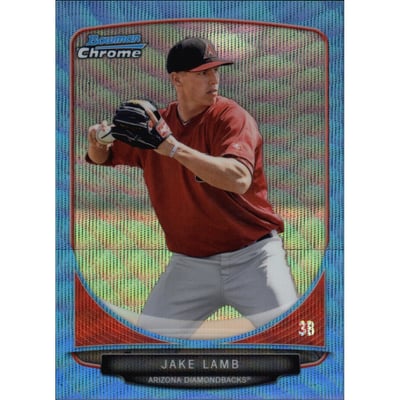 2013 Bowman Chrome Prospects Blue Wave Refractors #BCP161 Jake Lamb