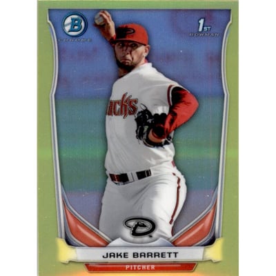 2014 Bowman Chrome Mini Factory Set Yellow Refractors #65 Jake Barrett