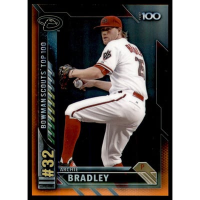 2016 Bowman Chrome Bowman Scouts Top 100 Orange Refractors #BTP32 Archie Bradley