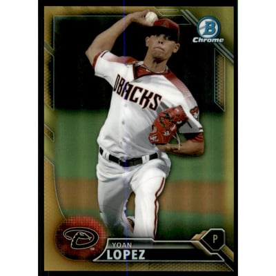 2016 Bowman Chrome Prospects Gold Refractors #BCP144 Yoan Lopez