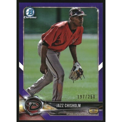 2018 Bowman Chrome Draft Purple Refractors #BDC16 Jazz Chisholm
