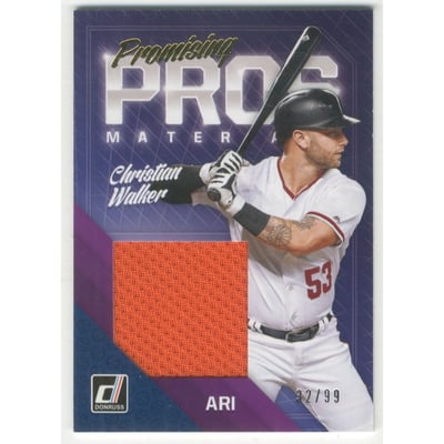 2018 Donruss Promising Pros Materials Gold #PPMCW Christian Walker