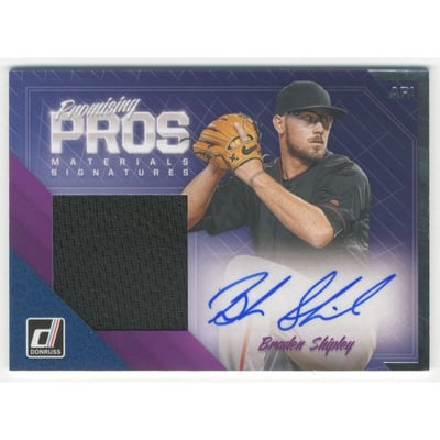 2018 Donruss Promising Pros Materials Signatures #PPMSBS Braden Shipley