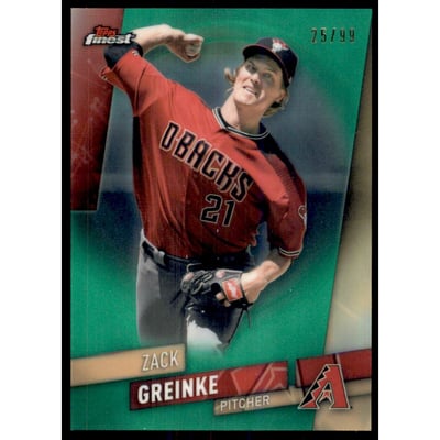 2019 Finest Green Refractors #80 Zack Greinke