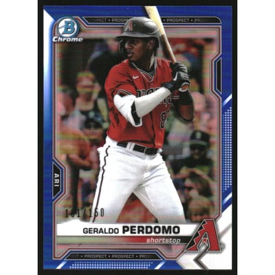 2021 Bowman Chrome Prospects Blue Refractors #BCP109 Geraldo Perdomo