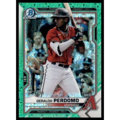 2021 Bowman Chrome Prospects Green Mini-Diamond Refractors #BCP109 Geraldo Perdomo