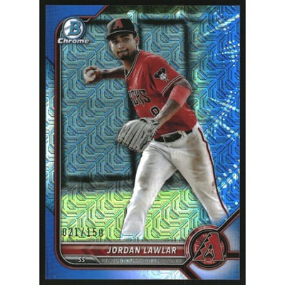 2022 Bowman Chrome Mega Box Prospects Blue Refractors #BCP141 Jordan Lawlar